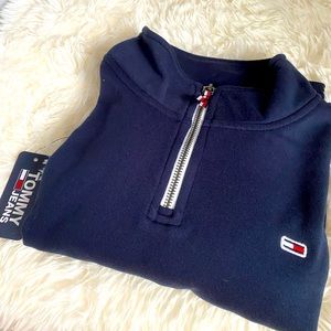 Tommy Jeans Croptop 1/4 Zip up Pullover Womens Sweater
